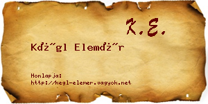 Kégl Elemér névjegykártya